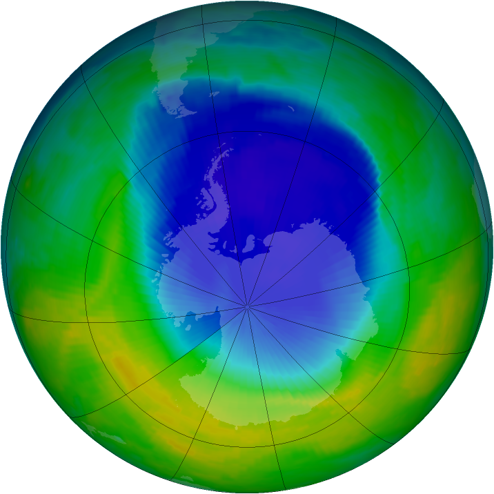 Antarctic ozone map for 11 November 1997